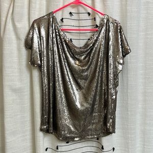 Brand new silver sequin top